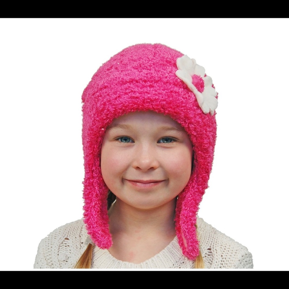 NEW Puffin Gear Pink Chenille Winter Hat Baby Girl Size 0-6 M